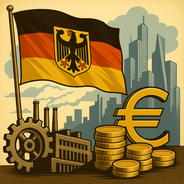 صورة رمزية تجسد النفوذ المالي والصناعي لألمانيا